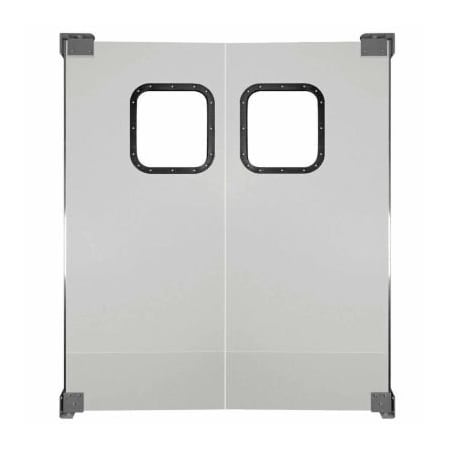 Chase Industries,. Chase Doors Light to Medium Duty Service Door Double Panel Gray 6' x 7' 7284NWD-MG
